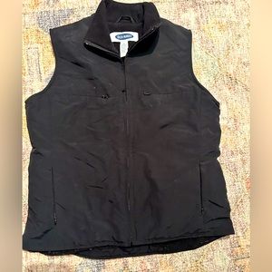 EUC Old Navy black fleece lined vest
